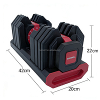 Ensemble d'haltères réglables carrés Zoshine 24 kg pour la salle de sport à domicile |   Ensemble d'haltères gain de place |   Équipement d'entraînement physique unisexe