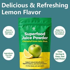 Poudre <span class=keywords><strong>de</strong></span> <span class=keywords><strong>jus</strong></span> <span class=keywords><strong>de</strong></span> superaliment vert chlorophylle - pour une énergie propre, une détoxification du corps et une alcalinisation - 15 sachets - Mélange d'herbe <span class=keywords><strong>de</strong></span> blé et <span class=keywords><strong>de</strong></span> spiruline - Product Image 5