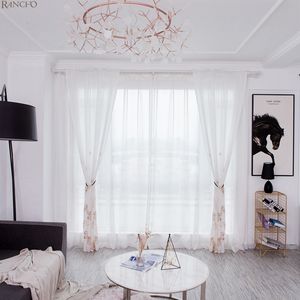Rideau en voile transparent personnalisé avec impression florale, rideaux transparents imprimés pour le salon - Product Image 6
