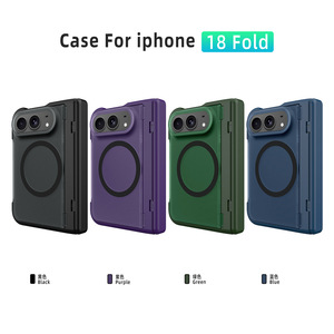 เคสโทรศัพท์แบบไฮบริด TPU+PC ที่ให้สัมผัสเหมือนผิวหนัง พร้อมขาตั้งรูปทรงเรขาคณิตและฟังก์ชันแม่เหล็กสำหรับ iPhone 18 Fold - Product Image 1