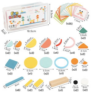Nuevo Juguete Educativo Montessori <span class=keywords><strong>de</strong></span> Bloques <span class=keywords><strong>de</strong></span> Construcción Geométricos, Divertido y Creativo, para Interacción entre Padres e Hijos - Product Image 6