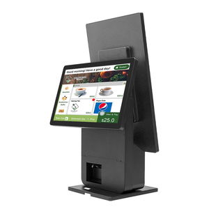 Tự dịch vụ tiền mặt đăng ký gian hàng 23.8 <span class=keywords><strong>inch</strong></span> + 18.5 <span class=keywords><strong>inch</strong></span> <span class=keywords><strong>POS</strong></span> hệ thống Windows thích hợp cho siêu thị - Product Image 5