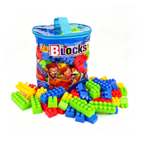 Juguetes Clásicos Creativos de Plástico con Partículas Grandes Montessori Educativos Diy, Sets de Bloques de Construcción de Plástico para Niños y Niñas