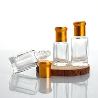 Flacon de parfum miniature en verre de 3 ml, 6 ml, 9 ml, 10 ml avec bouchon à vis doré pour huile essentielle Attar, prend en charge les étiquettes et les boîtes personnalisées