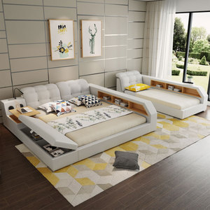 <span class=keywords><strong>Cama</strong></span> inteligente king size marco con TV moderna <span class=keywords><strong>cama</strong></span> doble de cuero tamaño queen mesa de proyector muebles de dormitorio <span class=keywords><strong>cama</strong></span> inteligente <span class=keywords><strong>tapizada</strong></span> - Product Image 4