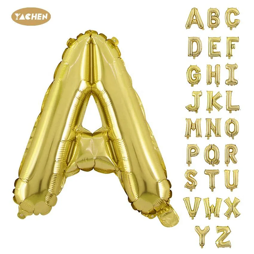 YACHEN Wholesale Custom 16/32/40 inch Alphabet Foil Letter Balloon Helium Ballon Globos for Party Decoration