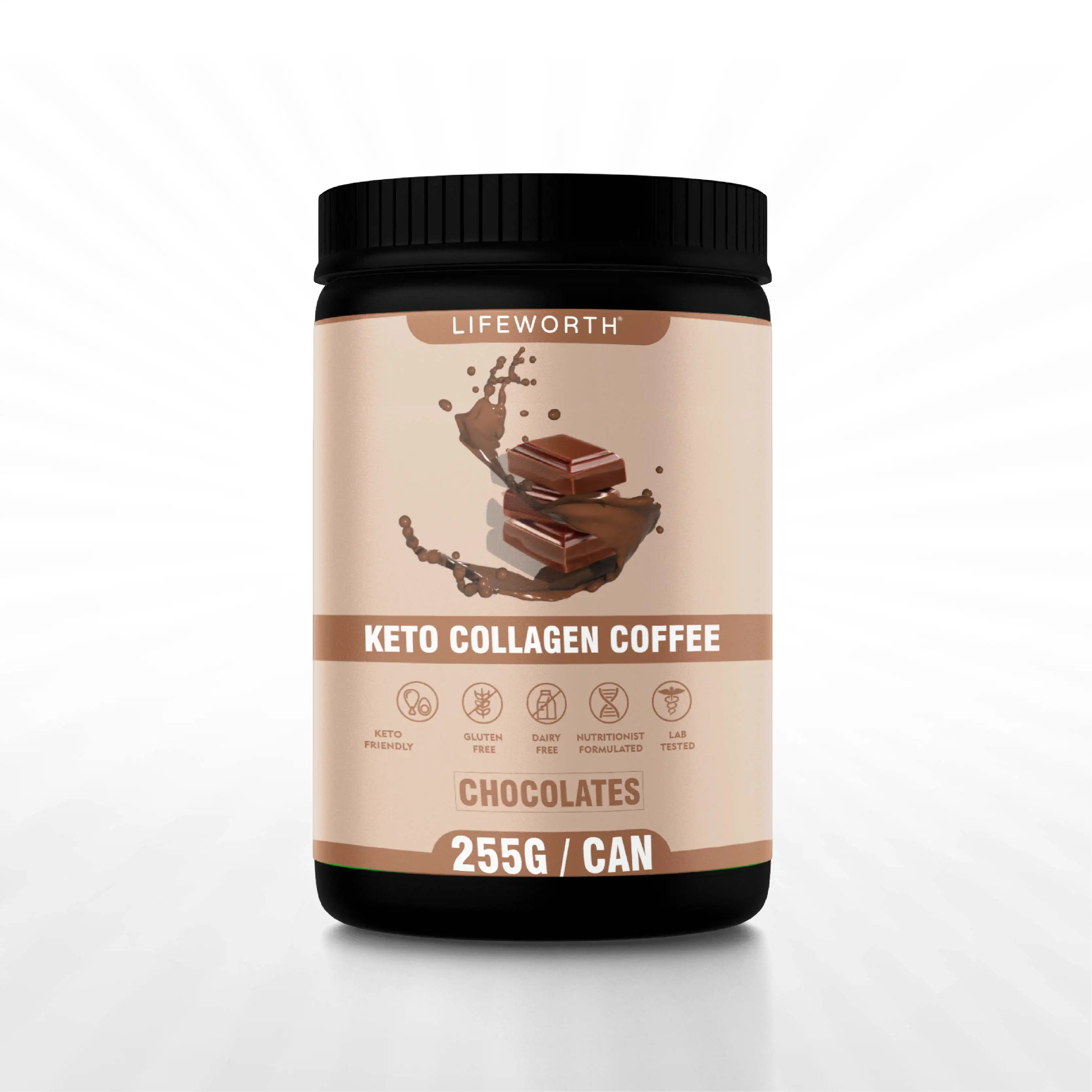 Lifeworth private label keto caffè solubile collagene proteine in polvere con polvere di elettrolita