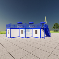 Conteneur café entièrement assemblé modulaire avec terrasse personnalisé conteneur bar pour bière/café/nourriture/kiosque