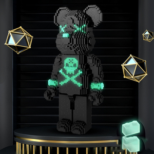 <strong>Building</strong> <strong>Blocks</strong> Creative Bear Design Plastic <strong>Building</strong> <strong>Blocks</strong> Toy New DIY Gift Ornament Assembly Diagram Puzzle Toy - Product Image 4