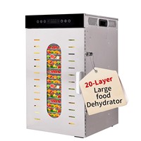 Mesin Pengering Makanan Digital Rumah Tangga dengan Baki Stainless Steel, Kontrol Timer, untuk Mengeringkan Buah, Sayuran, dan Herbal