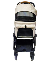 Poussette pour animaux de compagnie en aluminium grande capacité, pliable, 4 roues, design à gravité, réglable, portable, confortable et respirante pour chiens et chats