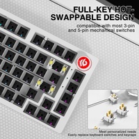 LEOBOG Hi75C 75% Barebones RGB USB Wired Programmable Mechanical Keyboard Kit Aluminum Alloy Gasket Mount DIY Base for Desktop