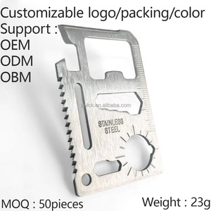 Accessori Auto: <span class=keywords><strong>Set</strong></span> di Coltelli Portatili 11-in-1 in Acciaio Inossidabile per Avventure Outdoor e Campeggio, Strumento di Sopravvivenza Multiuso a Forma di Carta - Product Image 2
