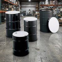 Pengiriman baru 200L bagian atas terbuka baja tahan karat 55 galon drum baja dan drum kepala baja biru 210l atau 220 l baja drum logam