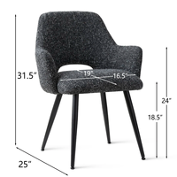 Fauteuil en chenille élégant avec pieds en métal, dossier haut, design creux, coussin moelleux, confortable et élégant pour les espaces de travail, de salle à manger ou de café