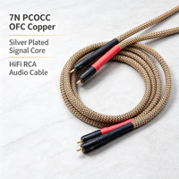 Cordon de lignes de Signal RCA à RCA YIVO XSSH Audio DIY OEM 7N PCOCC OFC cuivre 2 cœurs plaqué argent étendre le câble Audio HIFI RCA