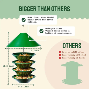 Jh-mech 3.5Lbs büyük kapasiteli kuş besleyiciler ile 4 besleme portları dışında asılı Metal kuş besleyiciler için açık havada sincap geçirmez - Product Image 2
