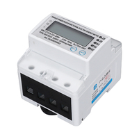 Compteur d'énergie numérique triphasé 4P avec rail Din kWh AC 220V Voltmètre LCD Affichage du compteur analogique et connexion RS485