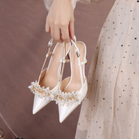 S0448Y Bao Toutou Sandales pour femmes sans vide Venez à la carte Sandales à la mode simples Satin Talons hauts pointus
