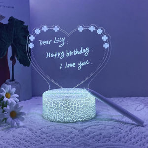 16 Colors DIY RGB LED Night <b>Light</b> Board Creative Acrylic Erasable Writing Base <b>Plug</b>-<b>In</b> Power Message Display Night <b>Light</b> Academy - Product Image 6