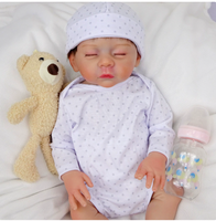 Poupée Reborn de 18 pouces réaliste en vinyle souple, jouet de bain imperméable, compagnon de confort, poupée d'apprentissage pour nouveau-nés pour enfants