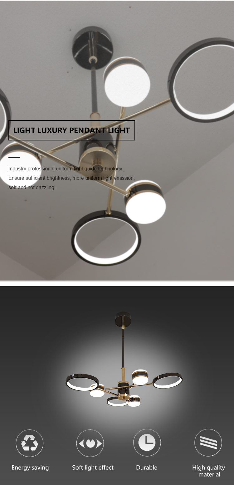 Nordic Style Decoration Living Room Dining Room Modern Luxury Gold Led Chandelier Light
