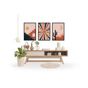 Ensemble de 3 tables en MDF avec cadres imprimés colorés de qualité supérieure, impressions d'art de 11 pouces, design moderne, décor de table 50x35cm - Product Image 1