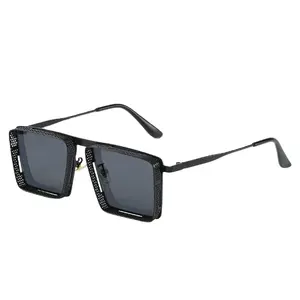 نظارات شمسية جديدة حريمي 2024 ذات جودة عالية نظارات عصرية مجوفة من Steampunk للحماية من الشمس نظارات رجالية مضادة للأشعة فوق البنفسجية طراز UV400 2024