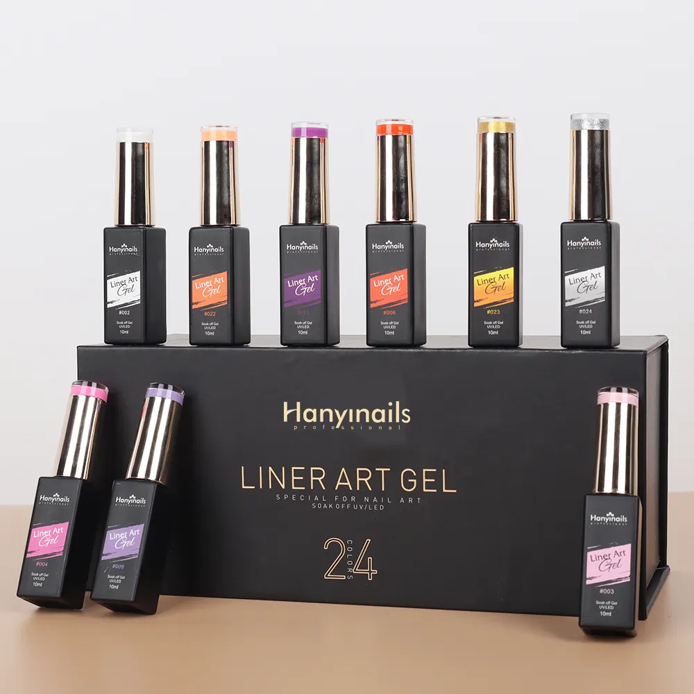 Hanyinails Gel Nagellak Produceert Platinum Collection Hoge Shiny Glitter 24 Kleuren Bling Set Liner Gel Nail