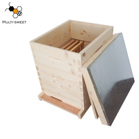 Ruche Dadant 10 cadres 2 niveaux en bois, boîte à larves, superboîte, fond de ruche, toit métallique, ensemble complet