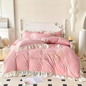 4 buah bordir tiga dimensi sikat ramah kulit + seprai renda kupu-kupu mawar buatan tangan - Product Image 4