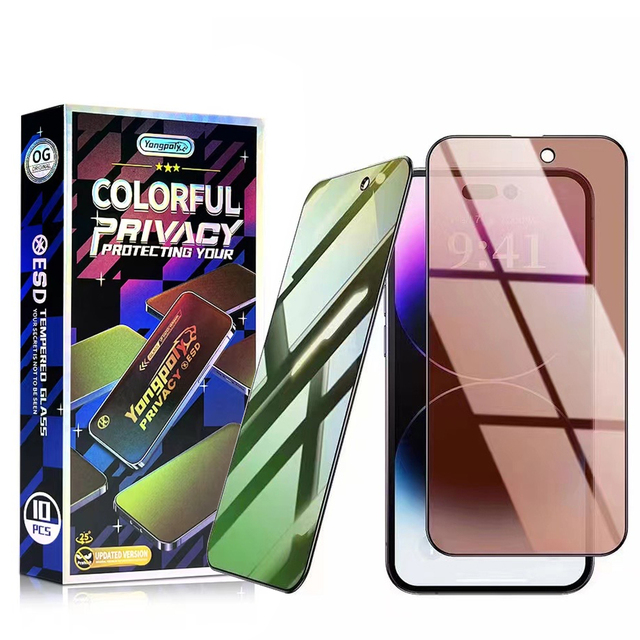 Phone Planet Colorful Privacy Screen Protector Film for Iphone 15 Full Coverage Privacy Screen Protector for iphone 16 14 13 12