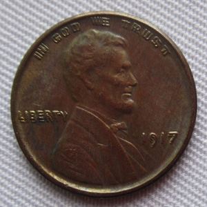 Réplica de Moneda de Cobre de Lincoln de 1917 con Reverso de Doble Acuarela, Monedas de Metal Personalizadas No Magnéticas - Product Image 3