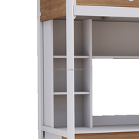 Meubles de lit modernes pour appartement, lits superposés pour dortoir étudiant, casiers au sol, espace d'étude et étagères