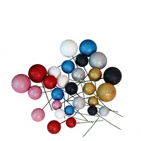 Décorations de gâteau, ornements colorés en acier inoxydable, boules de paillettes, décorations de gâteau d'anniversaire, 1 paquet de 20 pièces