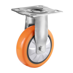 Ruedas Giratorias Industriales Medianas de 4, 5 y 6 Pulgadas <span class=keywords><strong>para</strong></span> <span class=keywords><strong>Muebles</strong></span>, Ruedas Universales de PU Naranja, Ruedas Giratorias - Product Image 3