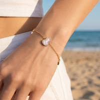 CELES Bracelet tendance en forme de gourde, ajustable, avec zircon et coquillage, bijoux pour femme - Grande Vente
