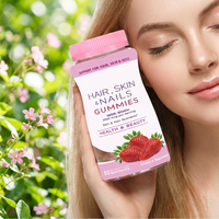 Gummies de beauté pour femmes adultes OEM ODM avec vitamines pour la croissance des cheveux et l'éclaircissement de la peau, saveur fraise, véganes et sans produits laitiers
