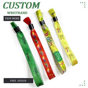 Personalized Custom Disposable Wristband Cloth <b>Ribbon</b> Bracelet Music Festivals Event Admission Ticketing Made Paper - Product Image 4