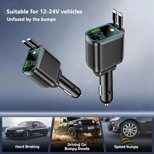 ที่ชาร์จในรถยนต์ Universal 120W แบบ Type-C สายหดได้ 4 in 1 ชาร์จเร็ว PD  อะแดปเตอร์ชาร์จเร็วสำหรับโทรศัพท์ - Product Image 6