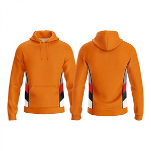 Unisex Orange Hooded Sweatshirt Solid Regular Fit Casual Knitted Polyester Eco-Friendly Lined Winter Wear - Product Image 1