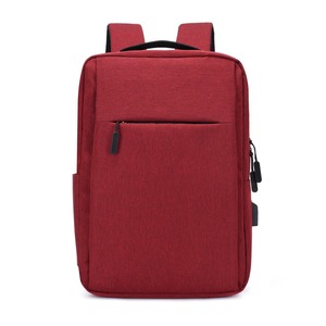 Laptop <b>Backpack</b> Large Capacity Unisex Business Travel With USB Charging Port Gray Black Blue Burgundy Solid Color - Product Image 3
