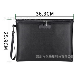 Sac de rangement ignifuge et étanche avec fermeture éclair, noir, portable, multifonctionnel, cadeau d'affaires, 150g - Product Image 3