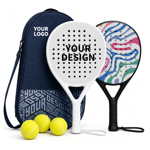Grancen PP0001 <span class=keywords><strong>Raquette</strong></span> de <span class=keywords><strong>padel</strong></span> avec grip en EVA, surface en carbone argenté 3D, professionnelle, de haute qualité, légère, portable, résistante à l'abrasion - Product Image 1