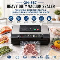 QH-887 Grosir Mesin Vacuum Sealer Makanan Tugas Berat 260W 90kPa dengan Pompa Tripel dan Logo Kustom Pabrik, Vacuum Sealer Komersial