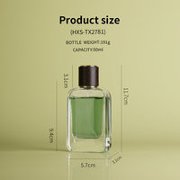Flacone di Profumo in Vetro Rettangolare Trasparente con Tappo Cilindrico Marrone e Spruzzatore a Nebulizzazione Fine Dorato, Flacone Vuoto Ricaricabile