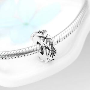 Real 925 Sterling <strong>Sliver</strong> Like Leaf Fashion Jewelry <strong>Sliver</strong> Spacer Beads Charms for Fashion Woman Accessories Wholesale Jewelry - Product Image 3