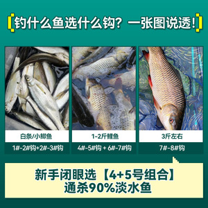 JUQIWANG Crooked Upturned Gold Sleeve Hook Short Leader Double Hook Crucian Carp Freshwater Fishing 20 Sets Per Box - Product Image 2