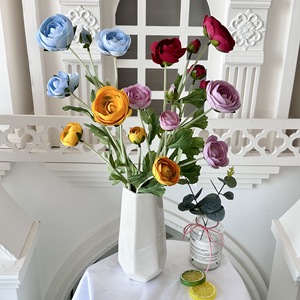 ช่อดอกกุหลาบประดิษฐ์ 5 หัว หลายสี สำหรับตกแต่งบ้านและงานแต่งงาน - Product Image 2