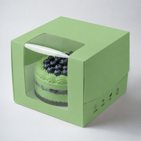 Boîte à gâteau personnalisée avec logo, style tiroir, plateau coulissant avec ruban, papier kraft écologique pour mariage et anniversaire